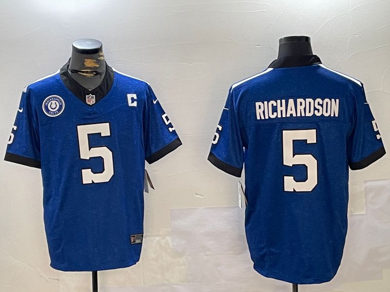 Men Indianapolis Colts 5 Richardson Blue Three generation 2024 Nike Limited NFL Jersey style 2